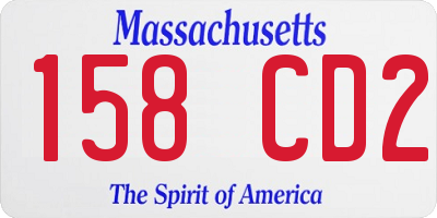 MA license plate 158CD2