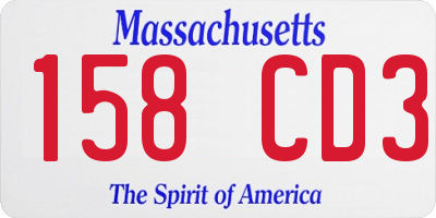 MA license plate 158CD3
