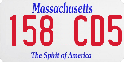 MA license plate 158CD5