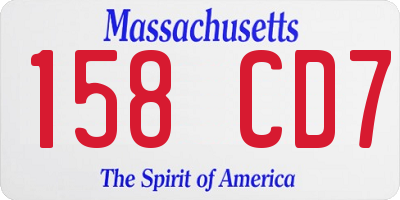MA license plate 158CD7