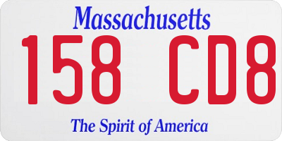 MA license plate 158CD8