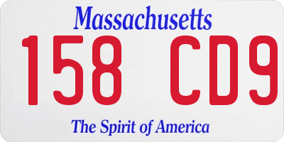 MA license plate 158CD9
