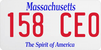 MA license plate 158CE0