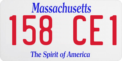 MA license plate 158CE1