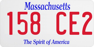 MA license plate 158CE2