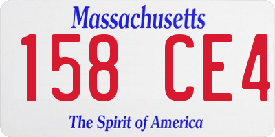 MA license plate 158CE4