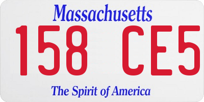 MA license plate 158CE5