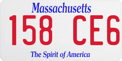 MA license plate 158CE6