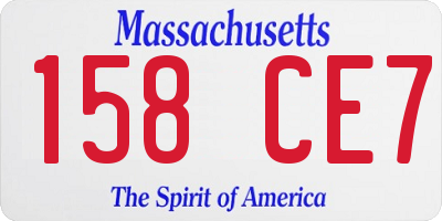 MA license plate 158CE7