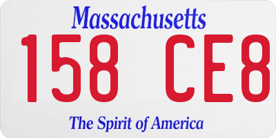 MA license plate 158CE8