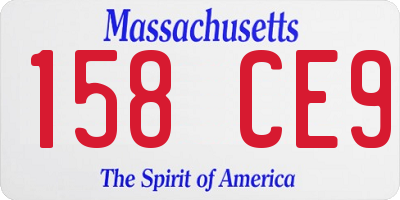 MA license plate 158CE9