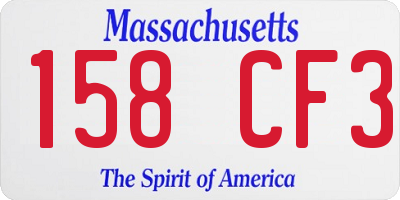 MA license plate 158CF3