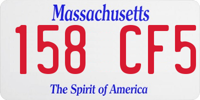 MA license plate 158CF5