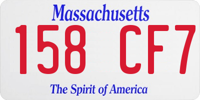 MA license plate 158CF7