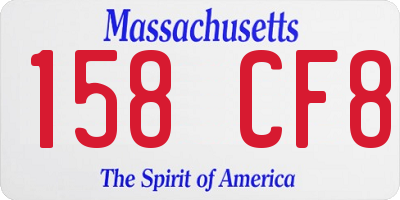 MA license plate 158CF8