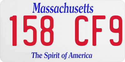 MA license plate 158CF9