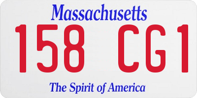 MA license plate 158CG1