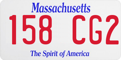 MA license plate 158CG2