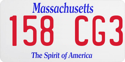 MA license plate 158CG3