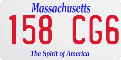 MA license plate 158CG6