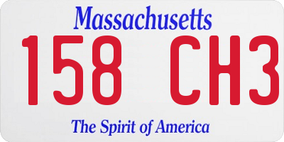MA license plate 158CH3