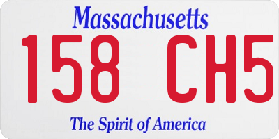 MA license plate 158CH5