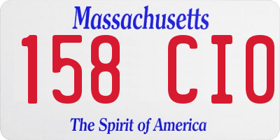 MA license plate 158CI0