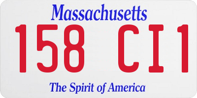 MA license plate 158CI1