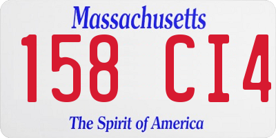 MA license plate 158CI4