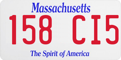 MA license plate 158CI5