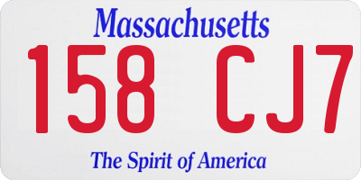 MA license plate 158CJ7