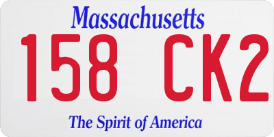 MA license plate 158CK2