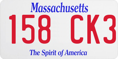 MA license plate 158CK3