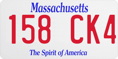 MA license plate 158CK4