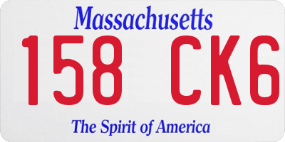 MA license plate 158CK6