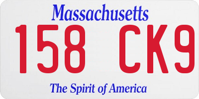 MA license plate 158CK9