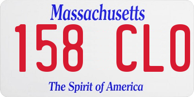 MA license plate 158CL0