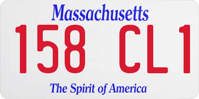 MA license plate 158CL1