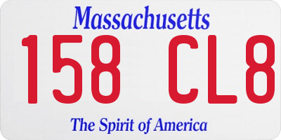 MA license plate 158CL8