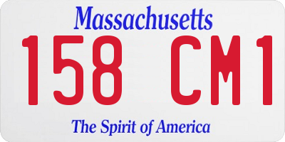 MA license plate 158CM1