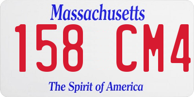 MA license plate 158CM4
