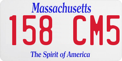MA license plate 158CM5
