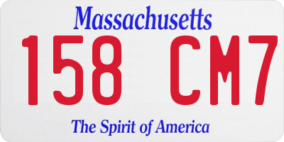 MA license plate 158CM7