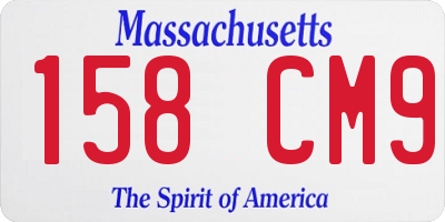 MA license plate 158CM9