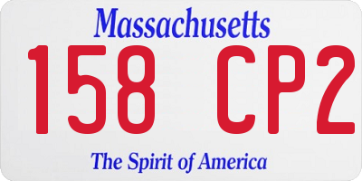 MA license plate 158CP2