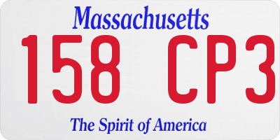 MA license plate 158CP3