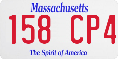 MA license plate 158CP4