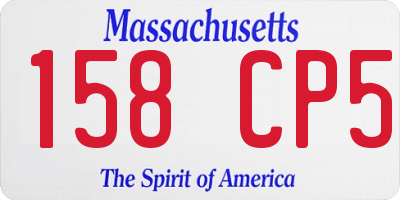 MA license plate 158CP5
