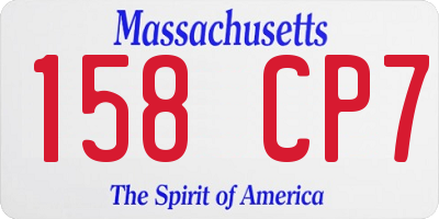 MA license plate 158CP7