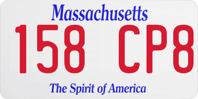 MA license plate 158CP8